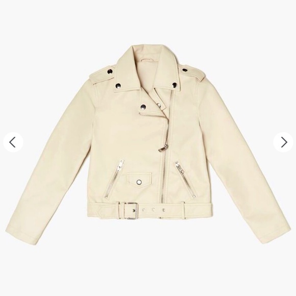 AWESOME Faux Leather Moto Jacket - Girls / White - So COOL...CHIC!